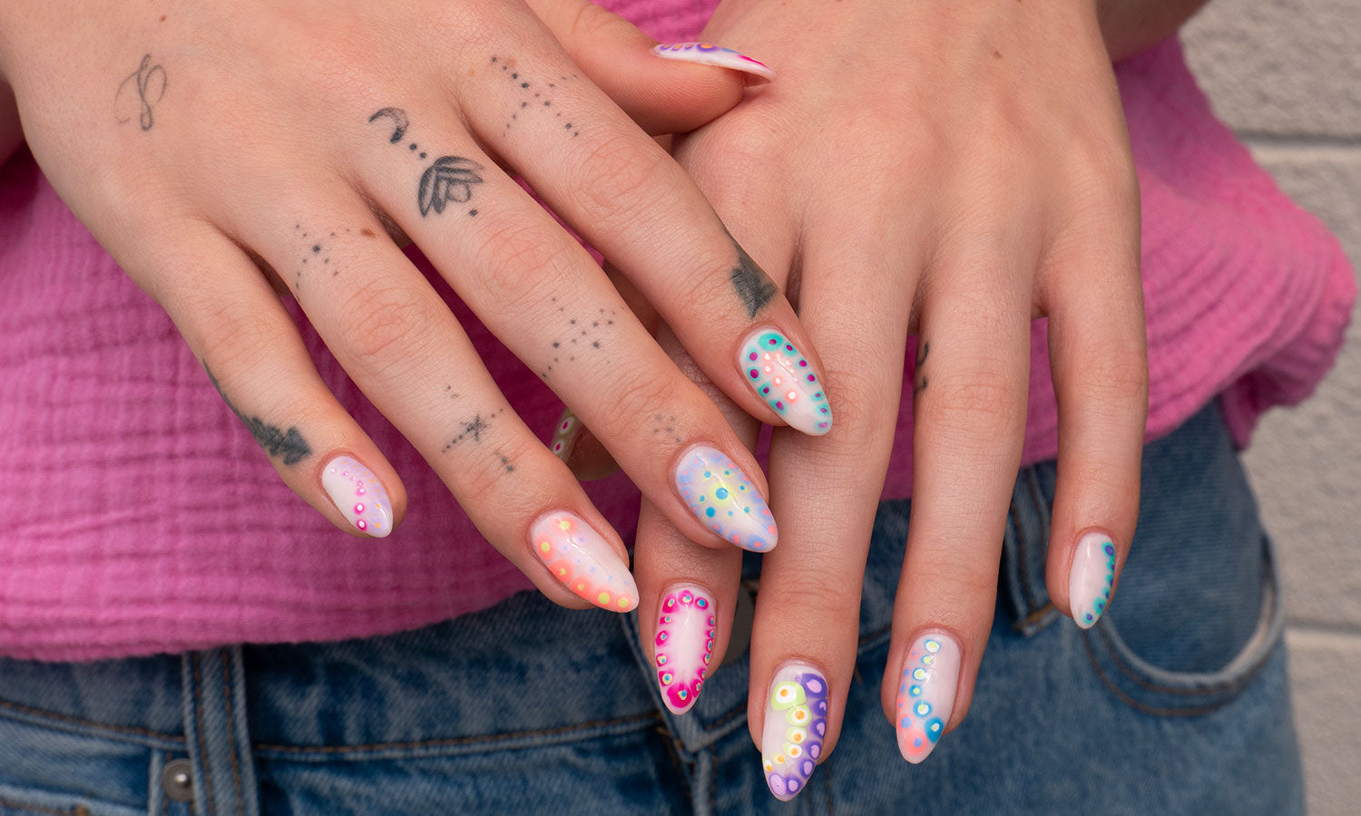 Gelous Blooming Gel Festival Gel Nail Polish Art - photographed in United Kingdom on model