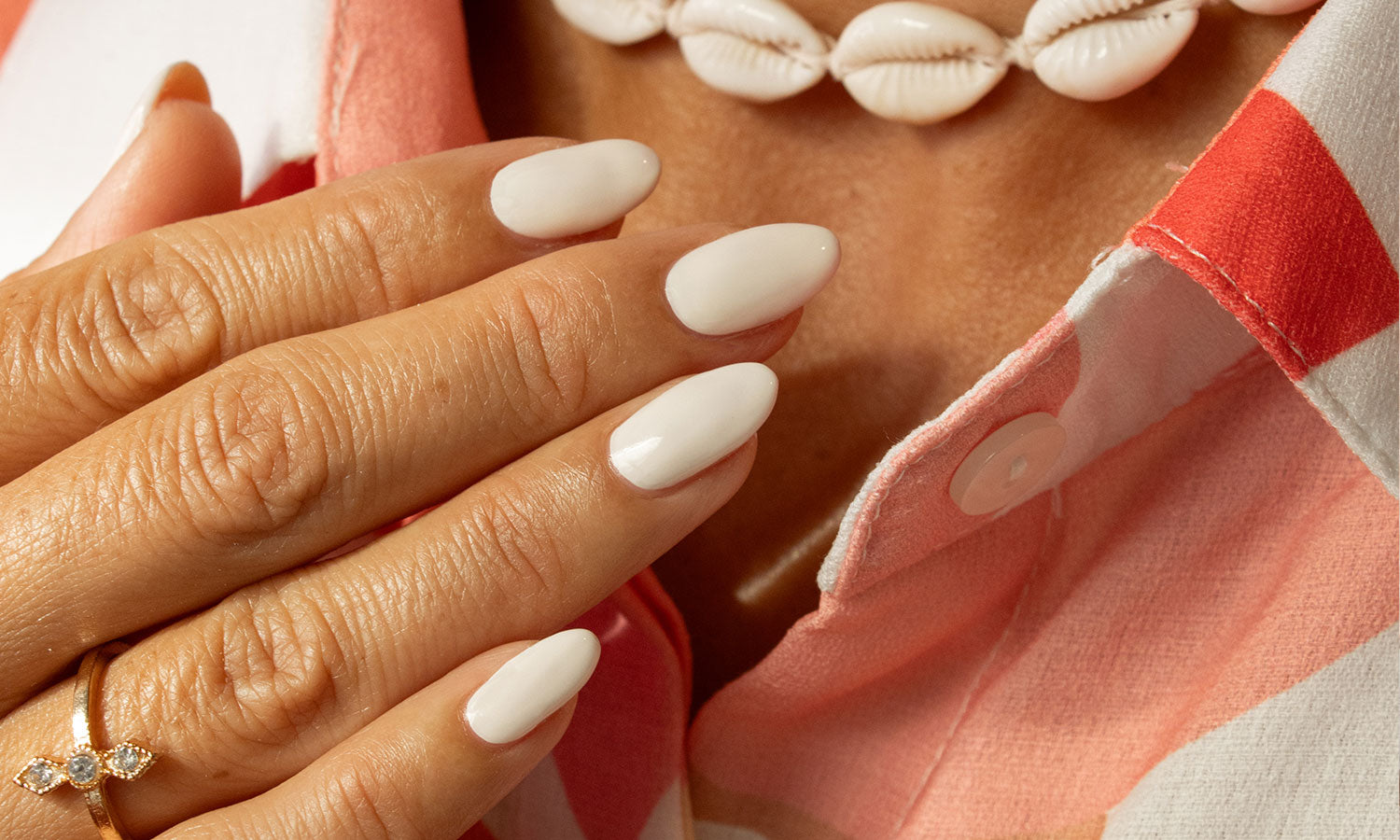 Gelous Milk and Honey Gel Nail Polish - photographed in United Kingdom on model