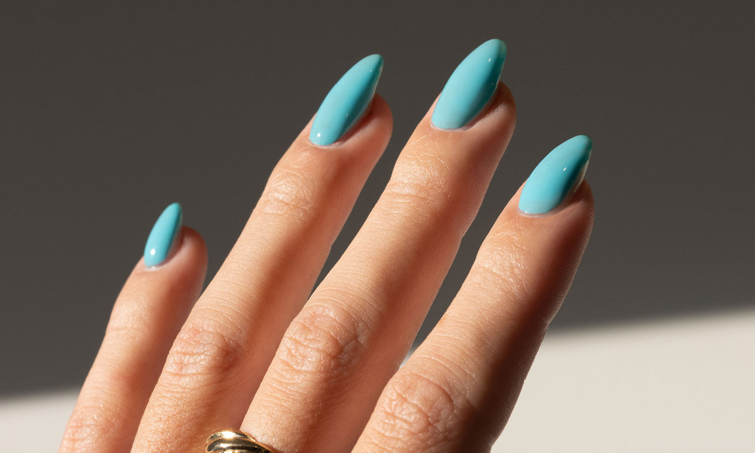 Gelous We're Going to Ibiza Gel Nail Polish - photographed in United Kingdom on model
